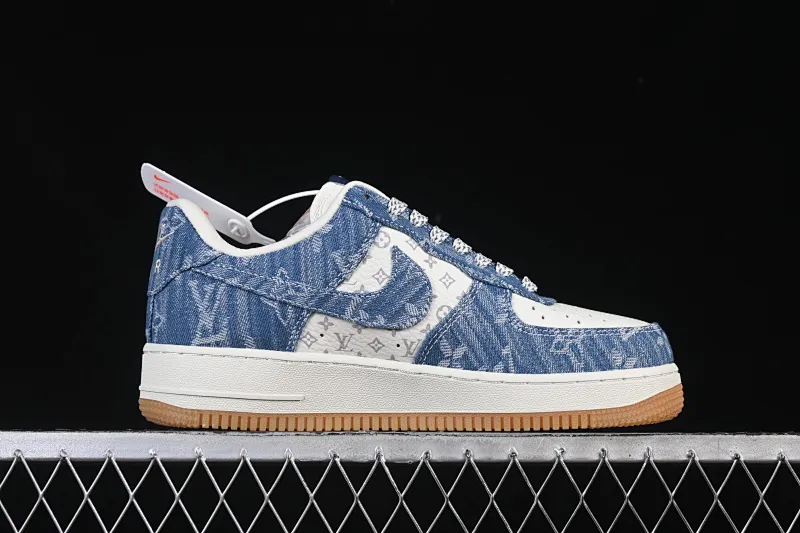All categories Nk Air Force 1 Air Force series Nk Air Force 1 Low Air Force low-top Nike Air Force 1'07 Low LV joint white denim blue Air Force 1 low-top casual sneakers YF9511-815